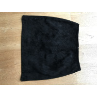 Turnover Skirt Suede in Black