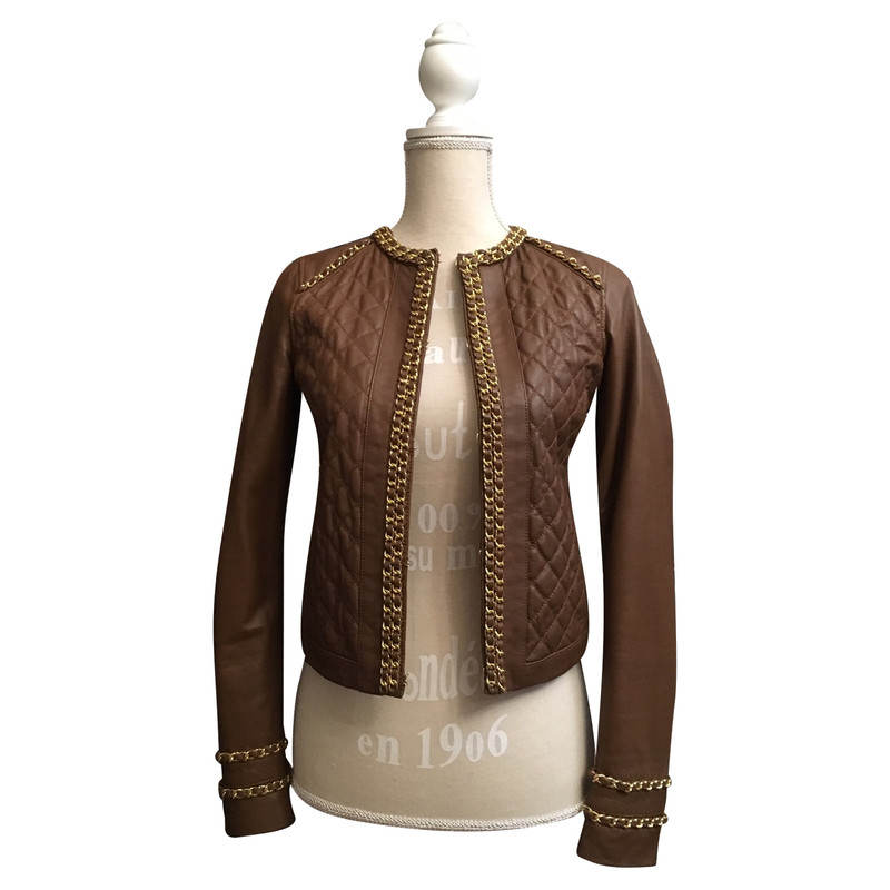 michael kors cognac leather jacket