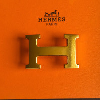 Hermès Zwarte & oranje H Boucle gordel Kit