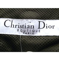 Christian Dior Jacke/Mantel aus Leder in Oliv