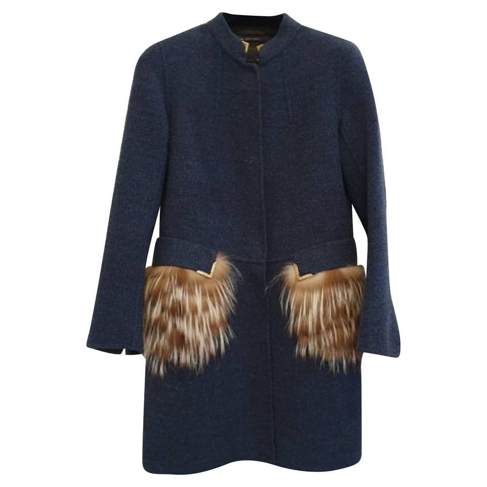 Fendi Jacket/Coat Wool in Blue