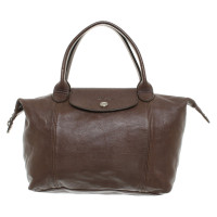 Longchamp Le Pliage S Leather in Brown