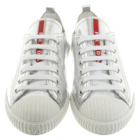 Prada Trainers Leather in Silvery