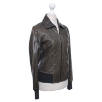 Oakwood Leather jacket in olive