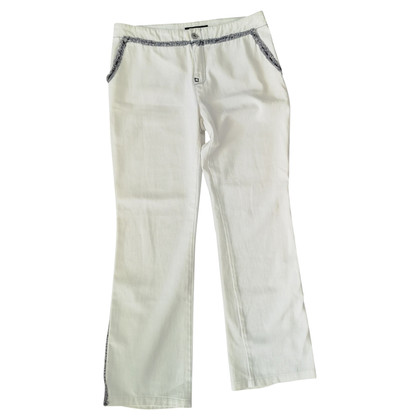 Marc Cain Paire de Pantalon en Coton en Blanc