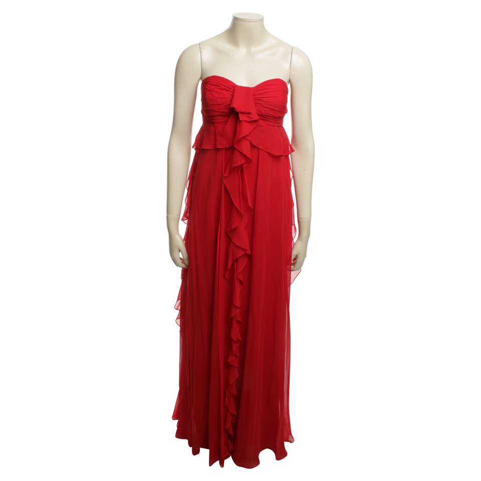 Badgley Mischka zijden jurk in het rood