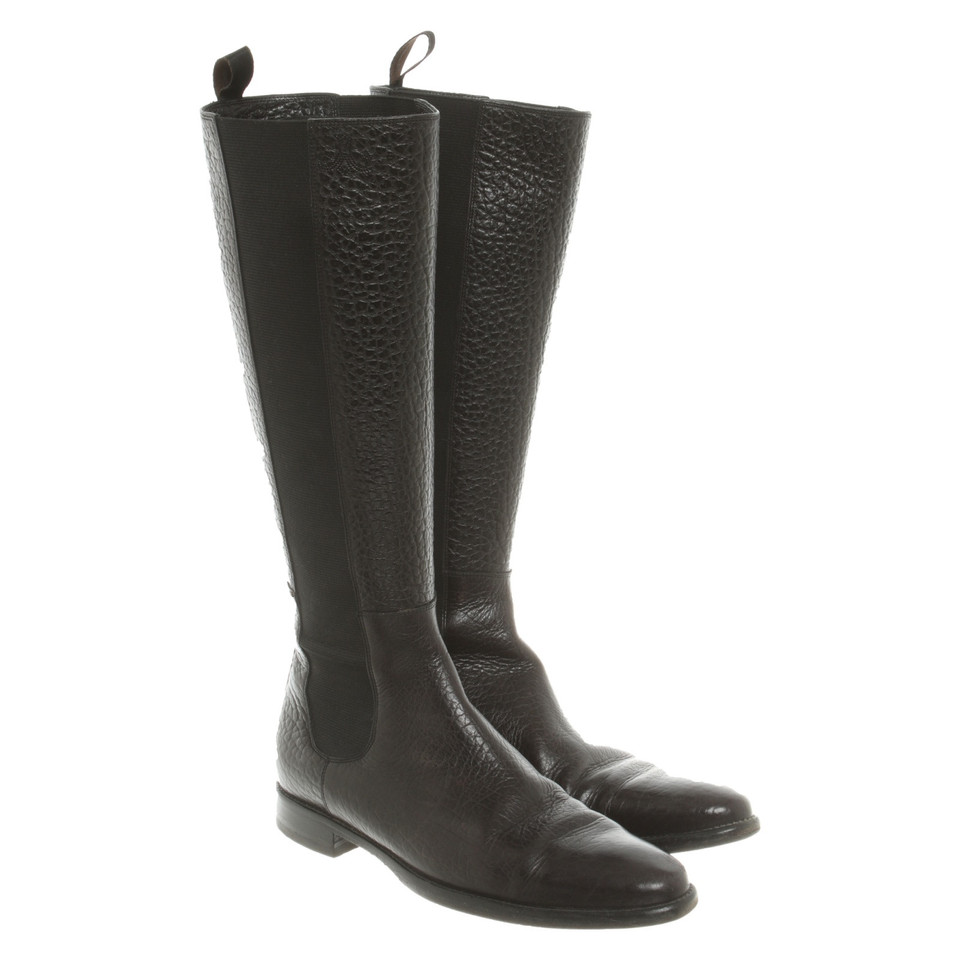 Santoni Boots Leather in Black