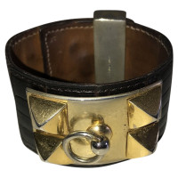 Hermès Collier de Chien Armband in Pelle in Nero