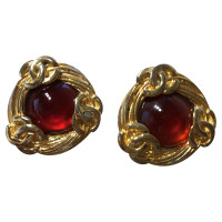 Chanel Ear clips with red stone
