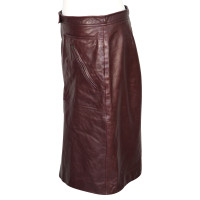 French Connection Leather skirt in dark red