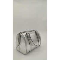 Christian Dior Boston Bag aus Leder in Silbern