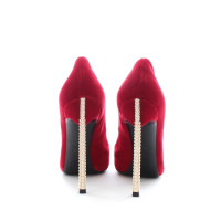 Casadei Pumps/Peeptoes aus Leder in Rot