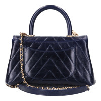 Chanel Coco Handle Bag in Pelle in Blu