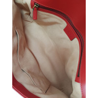Gucci GG Marmont Flap Bag Normal aus Leder in Rot