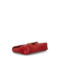 Gucci GG Marmont Flap Bag Normal aus Leder in Rot