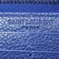 Saint Laurent Sac à main/Portefeuille en Cuir en Bleu