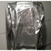 Seventy Jacke/Mantel aus Leder in Silbern