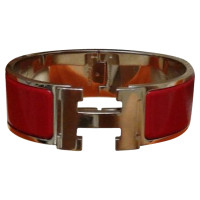Hermès Clic H aus Versilbert in Rot