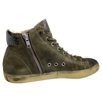 Leather Crown High-Top-Sneakers aus Pythonleder