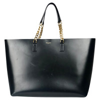 Saint Laurent Shopper Leer in Zwart