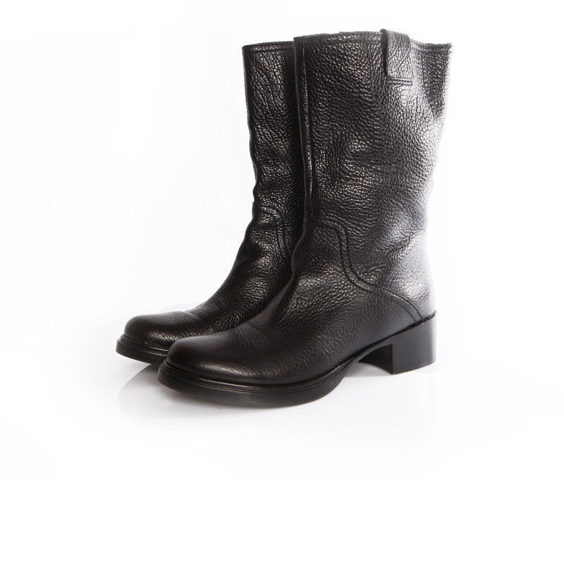 Miu Miu Bottes en cuir noir