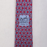 Hermès Tie Burgundy and light blue