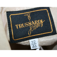 Trussardi Jacke/Mantel aus Baumwolle in Creme