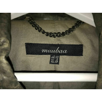 Muubaa Jacke/Mantel aus Leder in Khaki