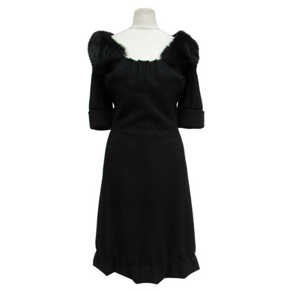 Louis Vuitton Dress Wool in Black