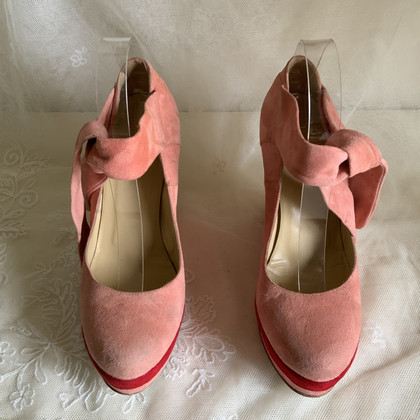 Twin Set Simona Barbieri Chaussures compensées en Daim en Rose/pink