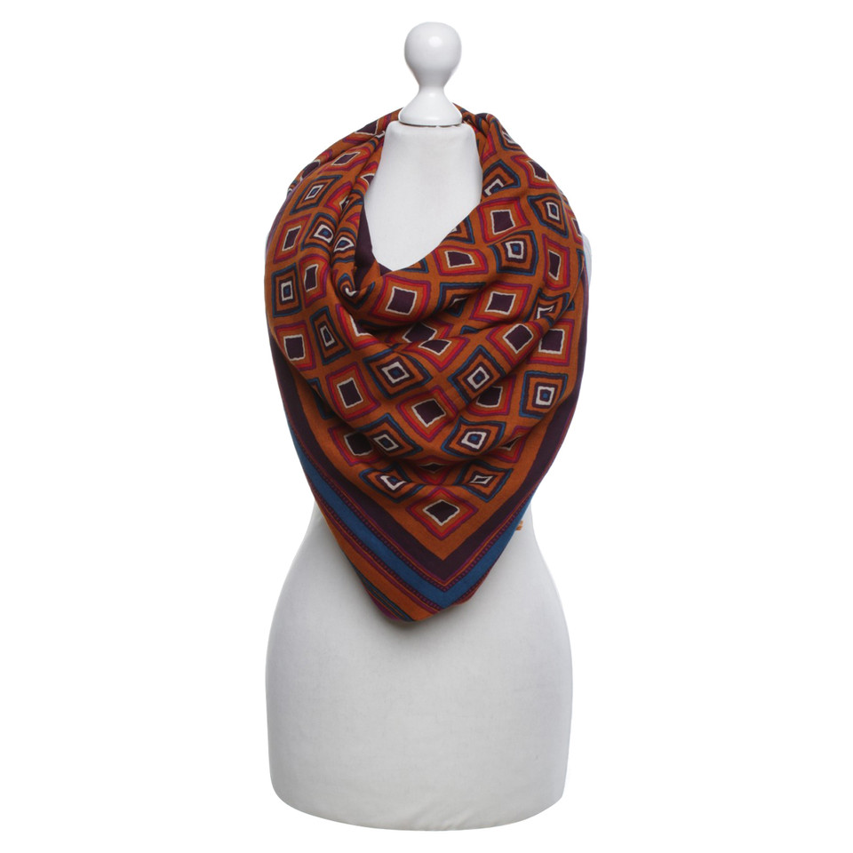 Yves Saint Laurent Multicolored scarf with fringes