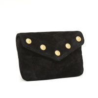 Chanel Clutch Bag Suede in Black