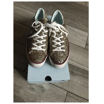 Chiara Ferragni Sneakers aus Baumwolle in Gold