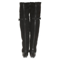 Prada Bottes en Cuir en Noir