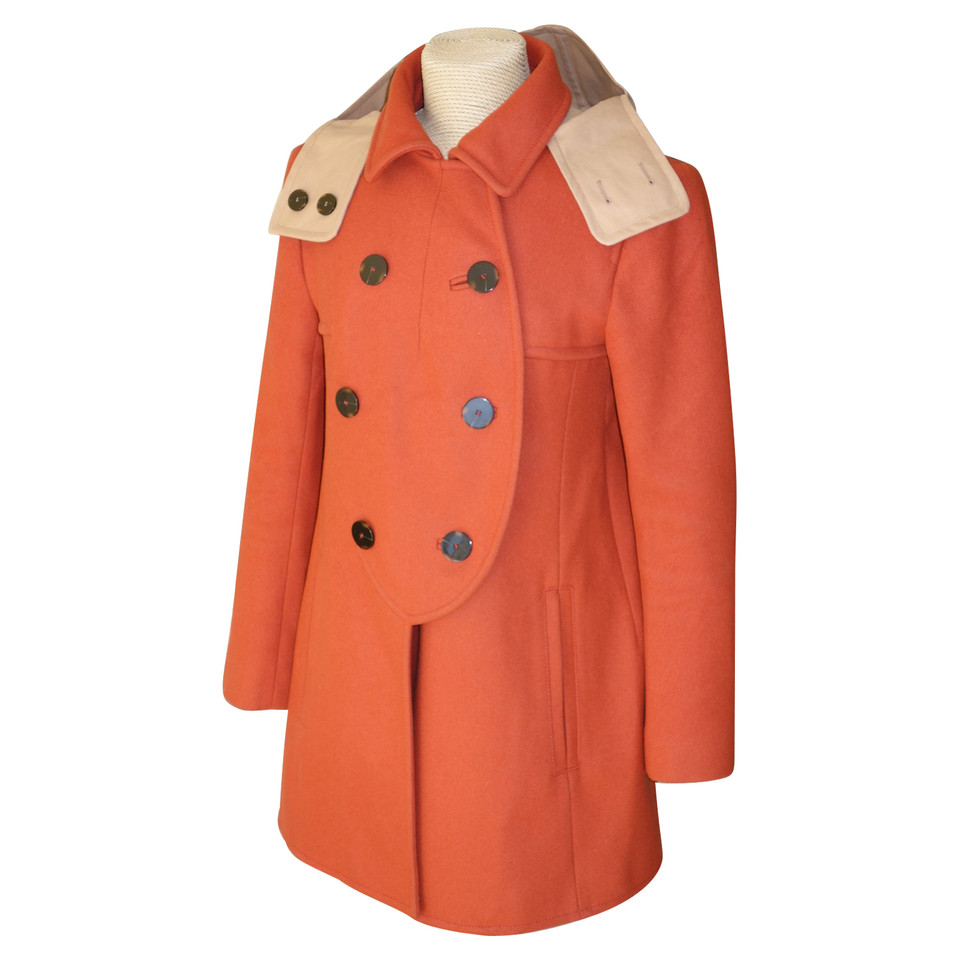 Carven Jacke/Mantel aus Wolle in Orange