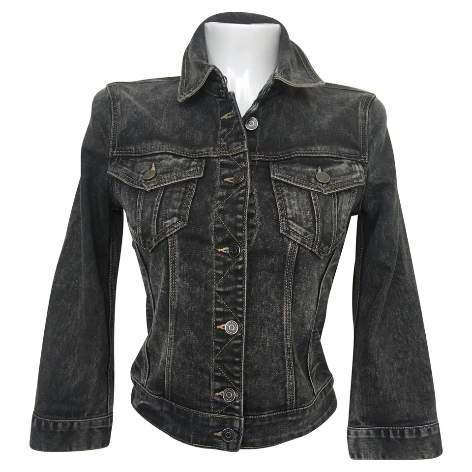 Burberry Jacke / Mantel Jeansstoff in Schwarz