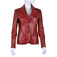 Moschino Cheap And Chic Jacket/Coat Leather in Red