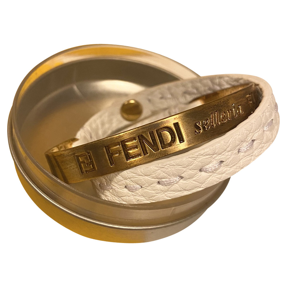 Fendi Bracelet/Wristband Leather in White