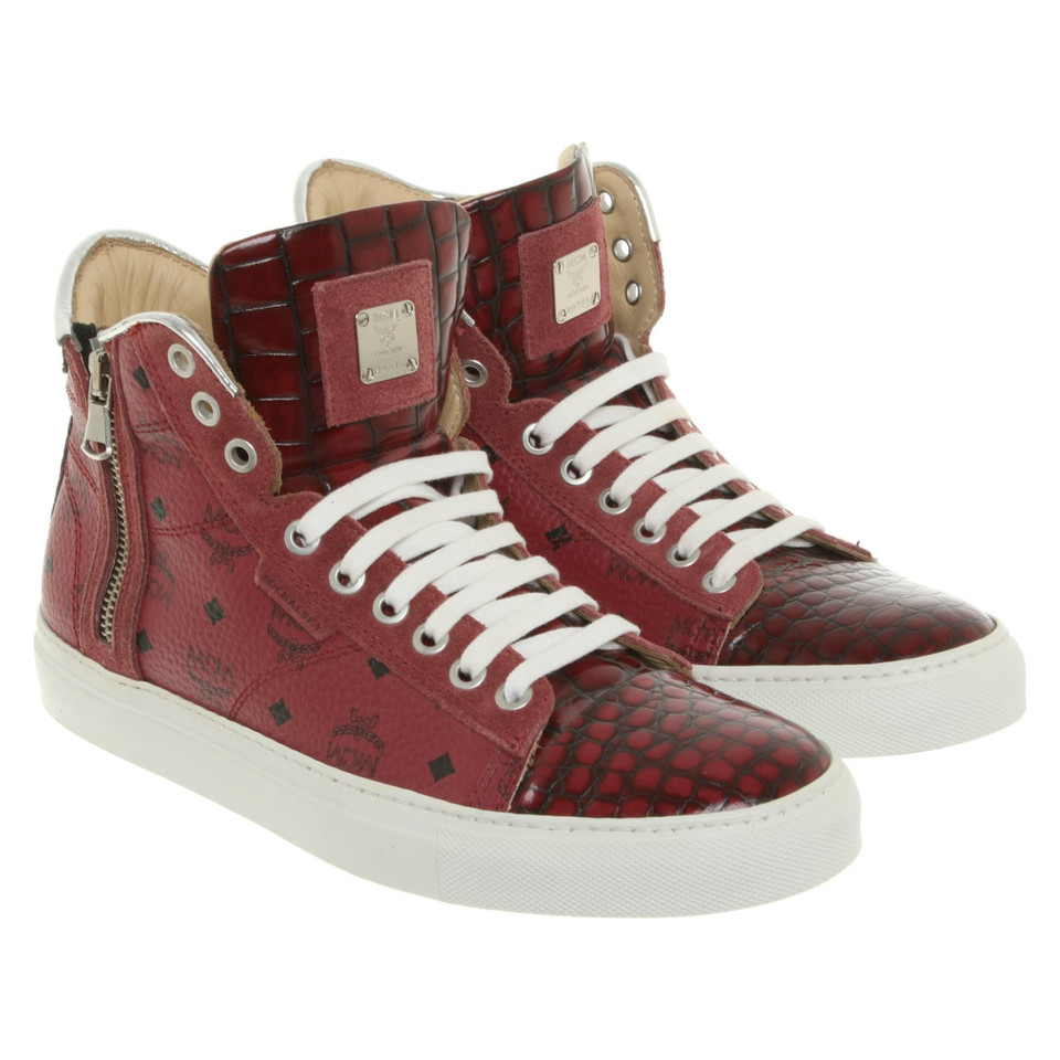 Mcm Trainers Leather in Bordeaux