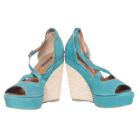 Vic Matie Chaussures compensées en Cuir en Turquoise