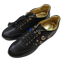 Versace Chaussures de sport en Cuir en Noir