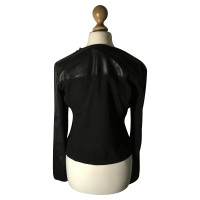 Pinko Tailored leather jacket with volants