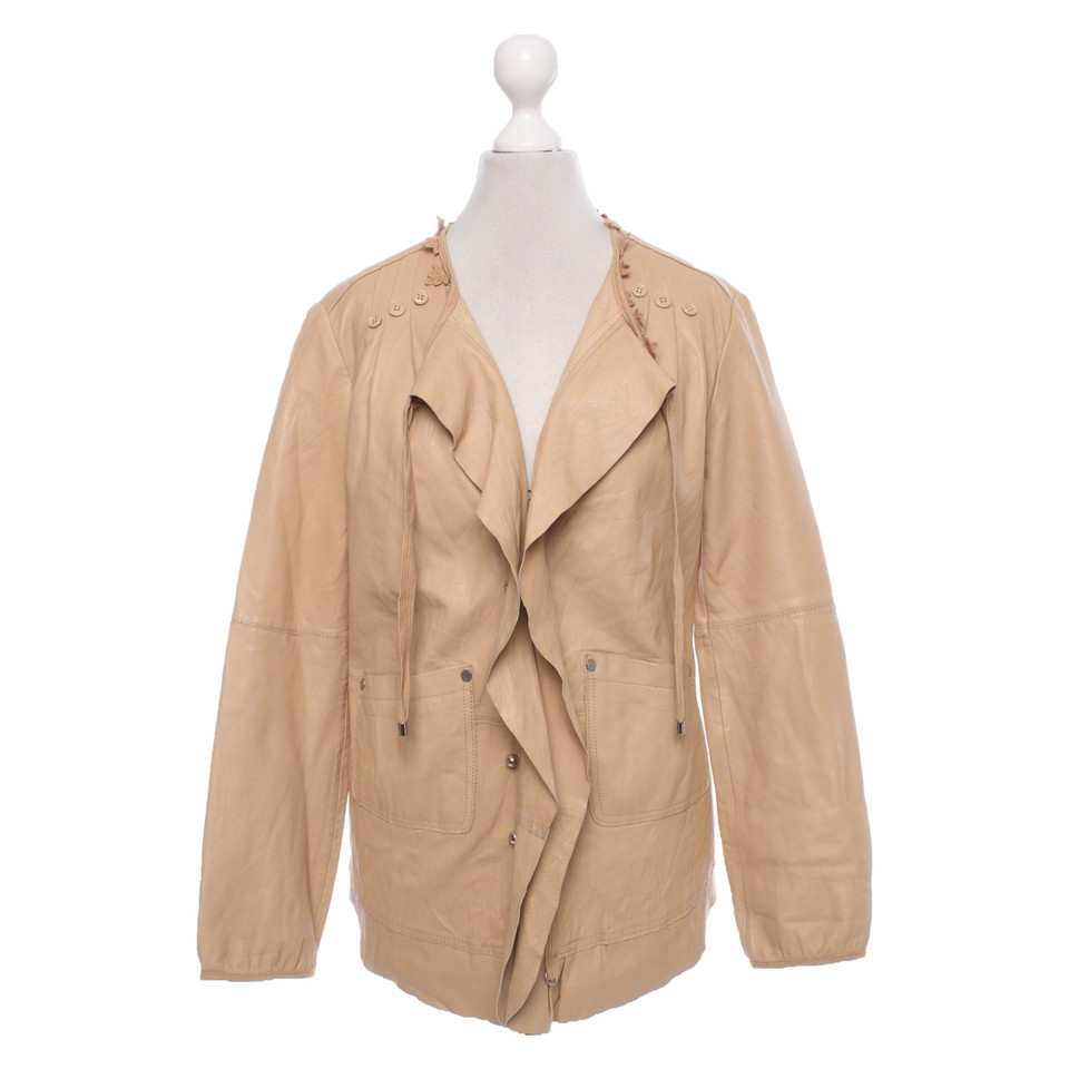 High Use Veste/Manteau en Cuir en Beige