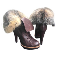 Etro Ankle boots with raccoon fur trim