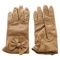 Elisabetta Franchi Gloves Leather in Ochre