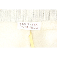 Brunello Cucinelli Jacke/Mantel aus Wildleder in Beige
