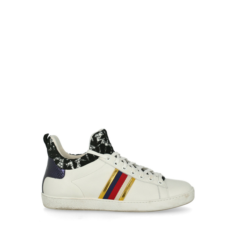 gucci trainers black and white