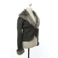 Ralph Lauren Black Label Jacke/Mantel aus Leder in Grau