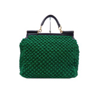 Dolce & Gabbana Sicily Bag aus Baumwolle in Grün