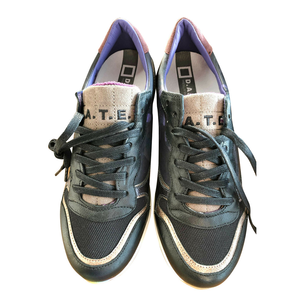 D.A.T.E. Sneakers aus Leder in Schwarz